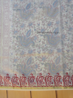 Hand Block Printed Chanderi Silk Cotton Saree with Gold Zari Border – Gold & Pink