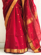 Nayantara Handwoven Maheshwari Saree - Maroon