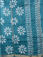 Mulmul Cotton Hand Batik Print Saree with Zari Border