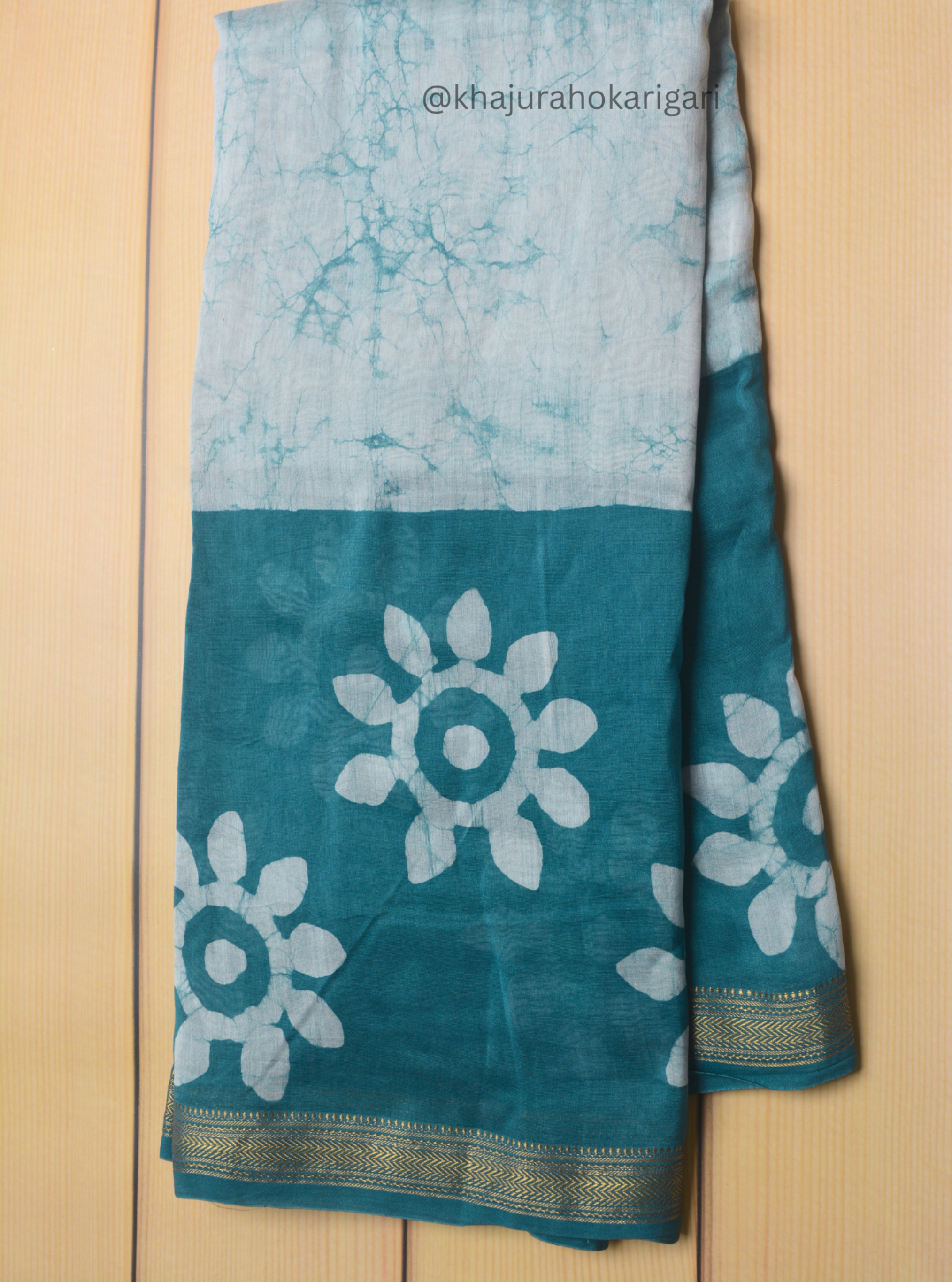 Mulmul Cotton batik print maheshwari border
